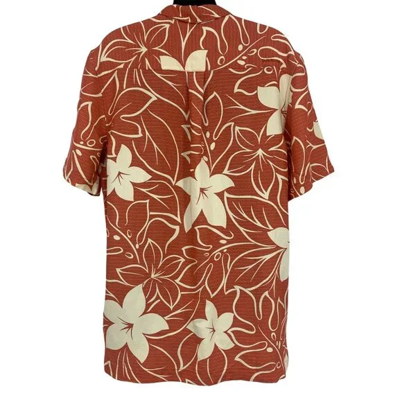 Quiksilver Waterman Collection Men Size Medium M Floral Hawaiian Shirt Short EUC - Picture 6 of 10